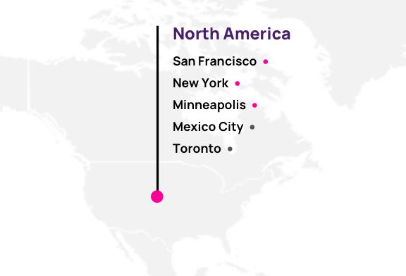 Map of Hotwire partners in North America